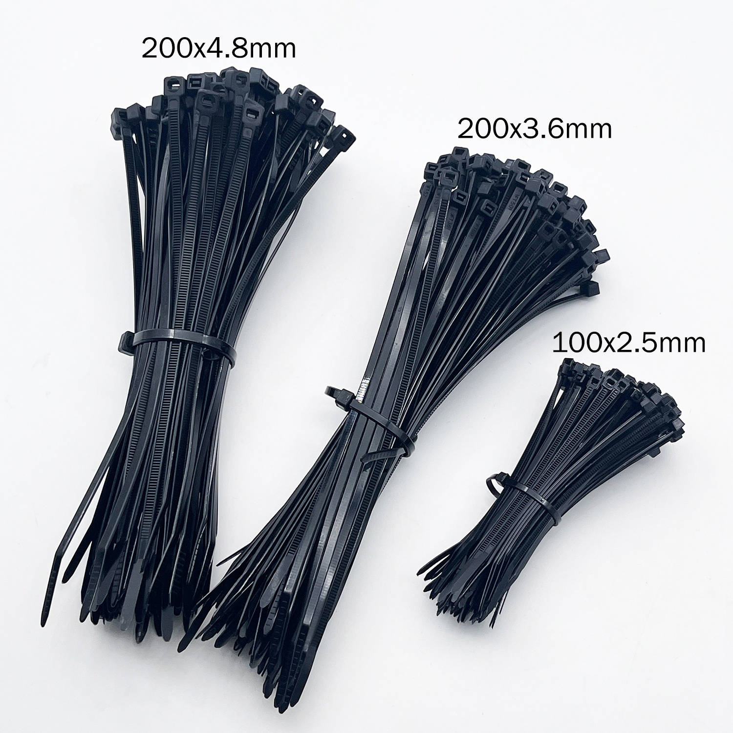 High strength custom logo 100pcs/bag 100x2.5mm plastic lock wrapping zip ties nylon medical devices small wire tie cable wraps